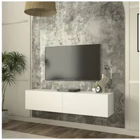 [en.casa] Tv-lowboard hängend Verpsboga 135x32x30 cm Weiß
