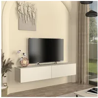[en.casa] Tv-lowboard hängend Nolven 160x32x30 cm Graubeige