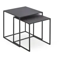 VCM Couchtisch 2er Set Schwarz 38 x 41 x