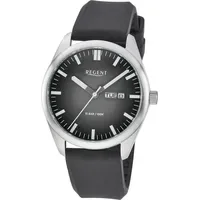 REGENT F-1590 Herren-Armbanduhr Gut Ablesbar Edelstahl/Schwarz