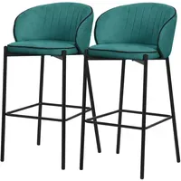 ML-Design Barhocker 2er Set Petrol 76 cm, Hoch mit
