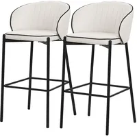ML-Design Barhocker 2er Set Beige 76 cm, Hoch, mit
