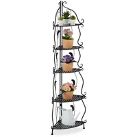 Relaxdays Eckregal 136 x 30 x 30 cm Schwarz