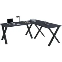 VCM Eckschreibtisch Lona schwarz