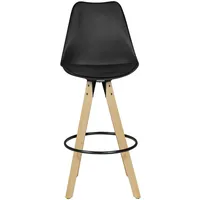 FineBuy 2er Set Barhocker Retro Design Stoff Holz mit