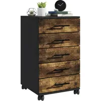 Relaxdays Rollcontainer 69 x 40 x 40 cm schwarz/braun