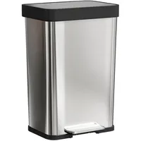 Homcom Mülleimer 60 l Silber