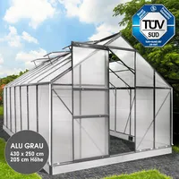 Brast Gewächshaus Aluminium Grau HKP 6 mm 10,83 m2