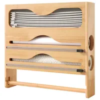Relaxdays Wandrollenhalter 33 x 34,5 cm Kunststoff Braun