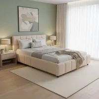 Juskys Polsterbett Florenz 140 x 200 cm Beige