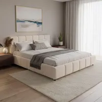 Juskys Polsterbett Florenz 180 x 200 cm Creme