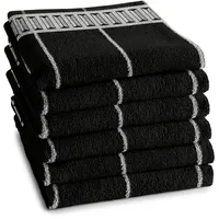 DDDDD Geschirrtuch DDDDD "DDDDD Küchenhandtuch Jules 50x55 Anthrazit (6er-Pack)",