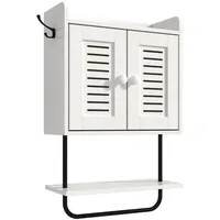 Relaxdays Hängeschrank mit Handtuchhalter Weiß,Schwarz