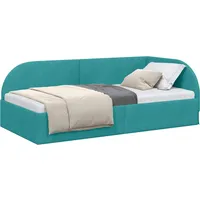 VidaXL Eckbettgestell mit Kopfteil Türkis 90 cm x 200