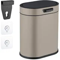 Relaxdays Hängender Mülleimer 5 l Beige