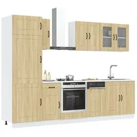 VidaXL Küchenzeile Kalmar 8-tlg.  cm braun