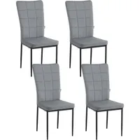 Woltu Esszimmerstuhl Samt dunkelgrau 4er Set