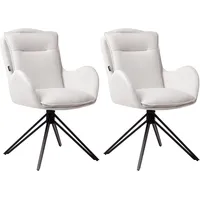 Beliani Esszimmerstuhl Avelar Polyester hellbeige 2er Set