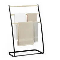 Relaxdays Handtuchhalter stehend, 3 Sprossen, für Handtücher & Kleidung,