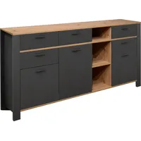 Mäusbacher Lowboard MÄUSBACHER "Nele", schwarz (anthrazit matt lack, asteiche),