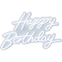 Relaxdays LED Schild Happy Birthday Weiß