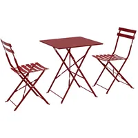 Oviala Gartenbistrotisch und 2 Klappstühle Lila