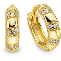 Bruno Banani Creolen Klappcreole gelbgoldfarben 13mm mit Zirkonia