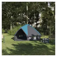 VidaXL Teepee Zelt 4 Personen Blau/Grau