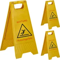 Relaxdays Achtung Rutschgefahr Aufsteller 3er Set,