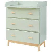[en.casa] Wickelkommode Sarievn mit Wickelauflage 100x80x53 cm Mintgrün