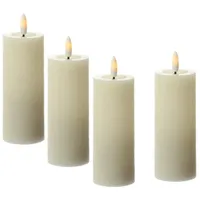 441 LED Kerzenset LINA 12,5 cm beige 4 St.