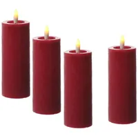 441 LED Kerzenset LINA 12,5 cm rot 4 St.