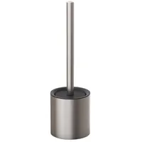 Relaxdays WC-Bürstenhalter Edelstahl Schwarz,Silber