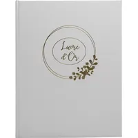 Exacompta Gästebuch, 100 Seiten, Goldschnitt, Ringflower - weiß,