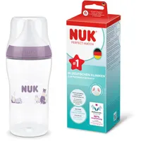 NUK Perfect Match Hippo Lernflasche mit Temperaturkontrolle 6m+ 260