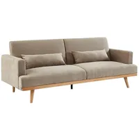 Vente-unique Schlafsofa, Klappsofa 3-Sitzer - Stoff - Beige -