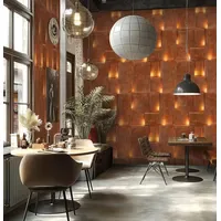 Living Walls "Fototapete 3D Backstein Rostbraun erweiterbar", braun, B:2,8m