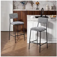 Homcom Barhocker 2er Set Barstuhl, Tresenhocker mit Fußstütze, Rückenlehne,