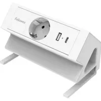 Fellowes Strommodul Schreibtisch 1xSteckdose,USB-A,USB-C wei