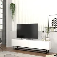 [en.casa] TV-Lowboard Nolven kurzes Gestell 180x32x47 cm Weiß