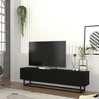 [en.casa] Tv-lowboard Nolven kurzes Gestell 180x32x47 cm Schwarz