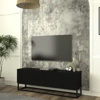 [en.casa] TV-Lowboard Verpsboga langes Gestell 135x32x47 cm Schwarz