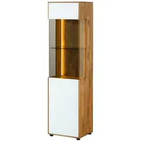 MASSIVMOEBEL24.DE Vitrine Wildeiche 45 x 38 x 168 cm