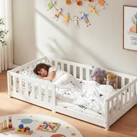 [en.casa] Bodenbett Tanna 80x160 cm Weiß