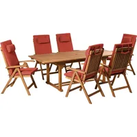 Beliani Gartenmöbel Set 6-tlg. Braun/Rot