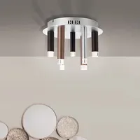 Brilliant Cembalo 7-flammig zylinderförmig Aluminium und Schwarz und Braun