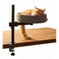 Relaxdays Katzenbett für Schreibtisch, höhenverstellbar, 360° drehbar, 20 kg,