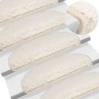 VidaXL Stufenmatten 10 Stk. 65x21x4 cm Weiß Halbrund Groß
