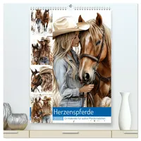 Calvendo Herzenspferde (hochwertiger Premium Wandkalender 2026 DIN A2 hoch),