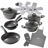 STONELINE Topf-Set 17-tlg. mit Glasdeckeln